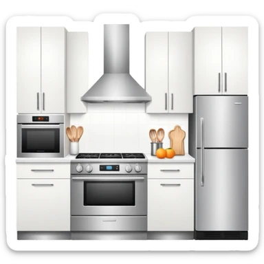 modern kitchen with countertop and appliances sticker