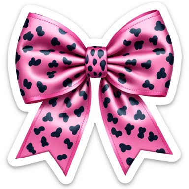  Pink leopard print bow  sticker