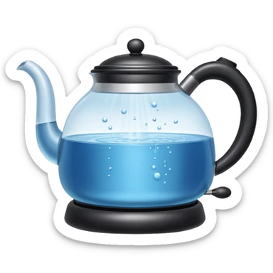 a small pot or kettle filled with water placed on fire, the water is boiling intensely with visible steam and bubbles rising, bright lighting, clean white background



 sticker