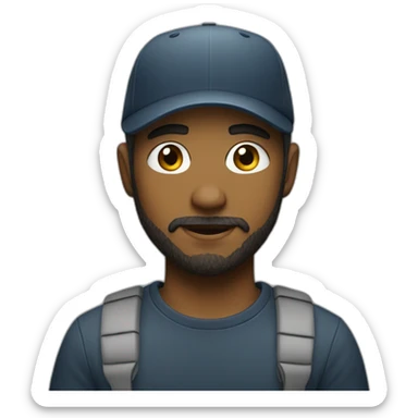 young man with a cap and beard sticker