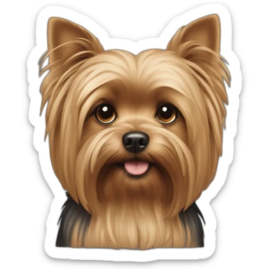 perro chiquito mezcla de yorki despeinado feo viejo pelo negro con canas sticker