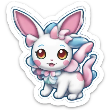 Kawaii Gorgeous Beautiful Shiny Sparkly Sylveon-Pokémon full body sticker sticker
