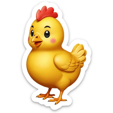 chicken 3d imoji transparen  sticker