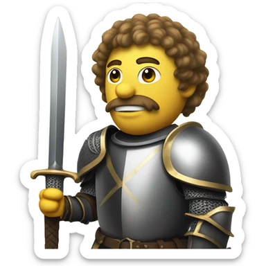 a knight with a rubber duck sword  sticker