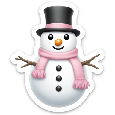 cute light pink snowman sticker