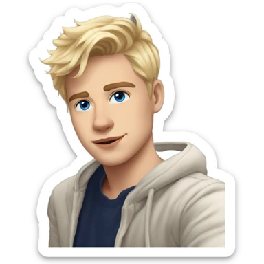 German 20 year old man blonde hair blue eyes  sticker