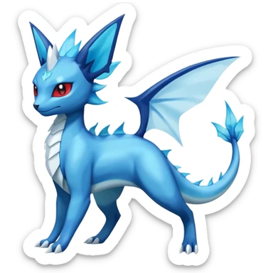Salandit-Glaceon-Vaporeon-Salamence-hybrid-fusion (full body) sticker