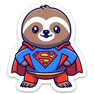 Sloth from The Goonies with Superman shirt sticker
