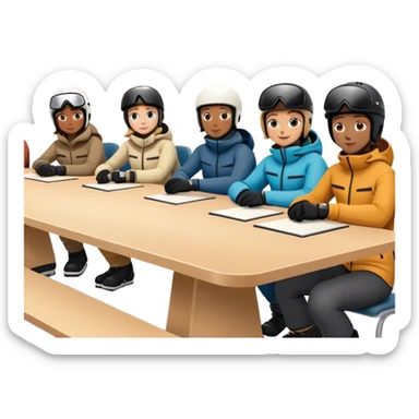 Board meeting on snowboarding sticker