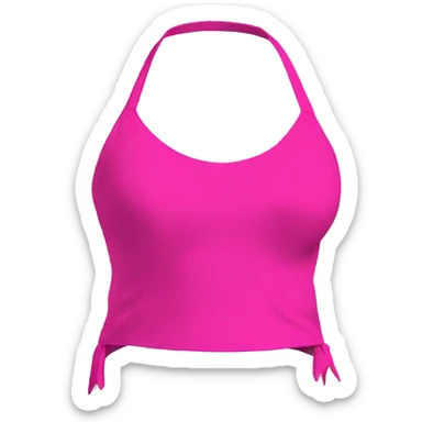 Realistic side view of a hot pink cut out fashion Halter top. sticker