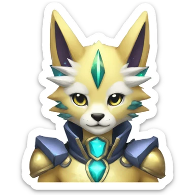 Shiny Anthro Sona Fakemon Nebula with a spiked collar sticker