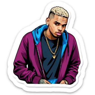 chris brown sticker