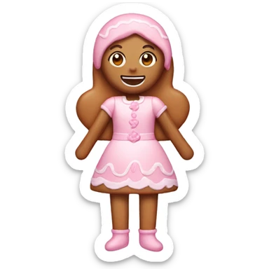 pastel pink gingerbread girl sticker
