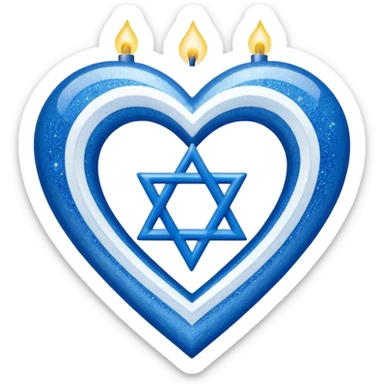 Hanukkah heart sticker