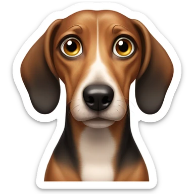 weiner dog with sad crying eyes sticker