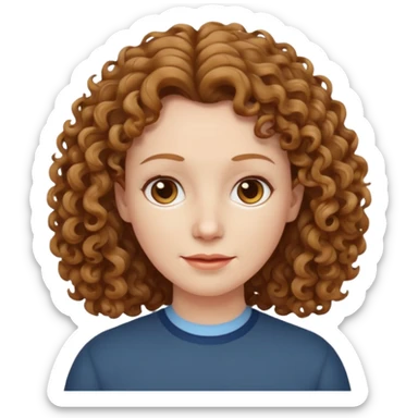 really long hair light brown curly pale skin middle age but really long hair sticker