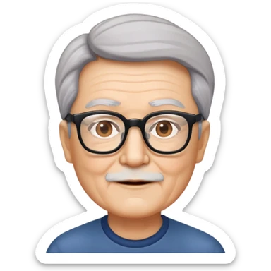 "- Nam
- 70 tuổi
- Da trắng, tóc mái chéo
- Mặt vuông
- Đeo kính
" sticker