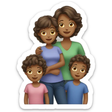 mom with 4 kids sticker