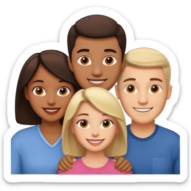 Un trouple : deux hommes  et une femme qui sont amoureux  ,  sticker