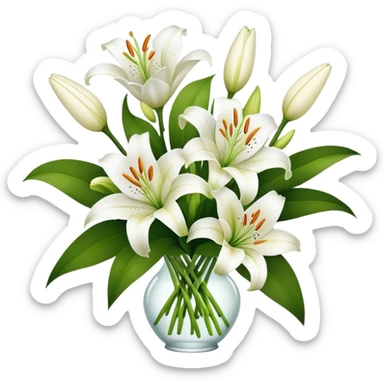 bouquet of lily’s fresh white flower  sticker