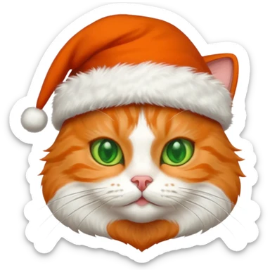 Un gato con gorro navideño sticker