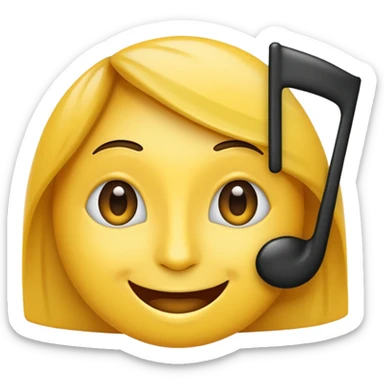 un emoji qui écoute de la musique avec un sourire discret  sticker