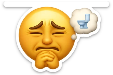 emoji stile iphone che riguarda l'argomento "stipsi/andrò al bagno oggi?", iperrealistico 4k sticker