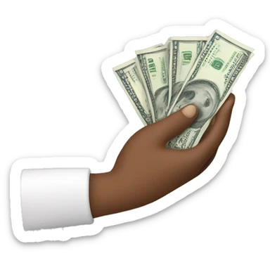 donation hand with money sticker