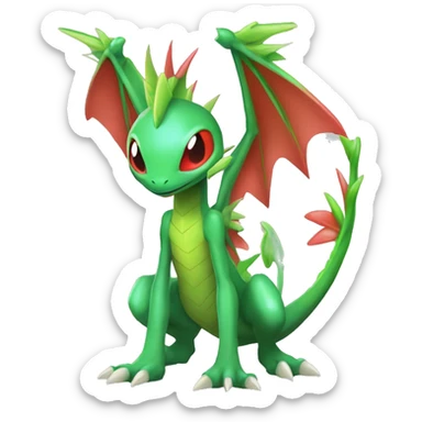 Full body sharp edgy shiny punk colorful Fairy-Flygon-Scyther-grovyle sticker