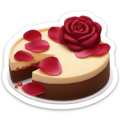 Dark red Rose cheesecake sticker