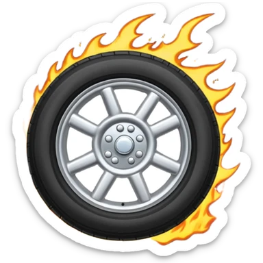 flat semi tire getting struck by lightning on the highway sticker