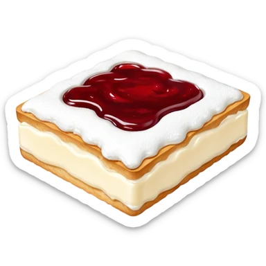 Baltic curd snack with jam sticker