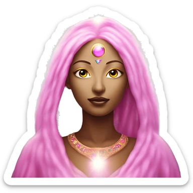 Pleiadian radiant glowing diva woman female third eye pink sticker