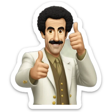Borat double thumbs up sticker