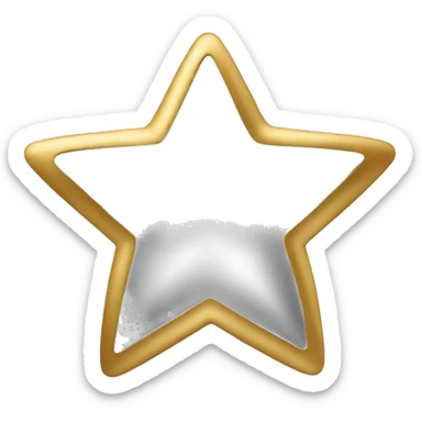 Create a silver star emoji identical to the classic gold star emoji (⭐️). It should match the same size, shape, and smooth shading, but in metallic silver. Keep the design simple and glossy, just like the original Apple star emoji. Rounded ends sticker