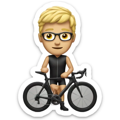 Blonde man on road bike sticker