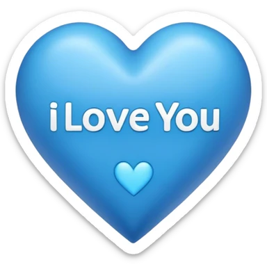 Blue heart with the words I Love You Ry in the middle  sticker