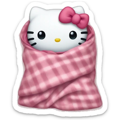 Hello kitty in a blanket  sticker