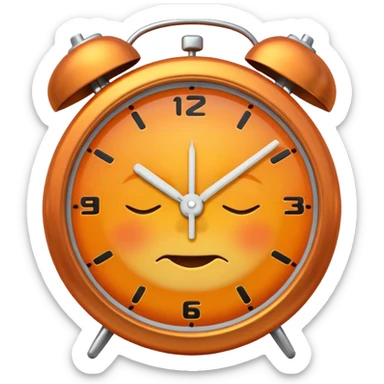 alarm clock, sunset MORE SUNSET. SLEEPY. Don't put a person there. Default emoji face sticker