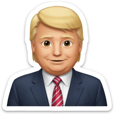 no... MAKE THESE CHANGES AT AN ISOMETRIC OVERHEAD ANGLE, WITH THE FULL FIGURE, MAKE IT MUCH MORE REALISTIC, ESPECIALLY IN THE DONALD TRUMP FACE AND HAIR, MUCH MORE ELDERLY, AND MUCH MORE OBESE, TO REFLECT HIS REALITY sticker
