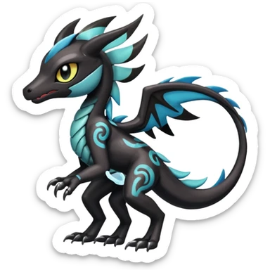 Colorful Shiny Smooth Glossy Soft Pure Cute Meloetta-Venom-Zekrom-Salandit-fusion, full body, tribal markings  sticker