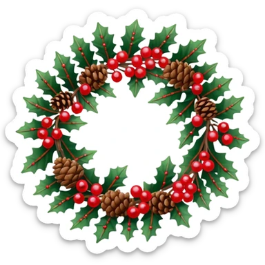 christmas wreath border with space inside sticker