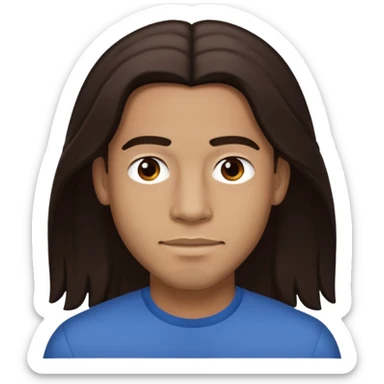 Lloyd Polite Jr with long dark brown hair sticker