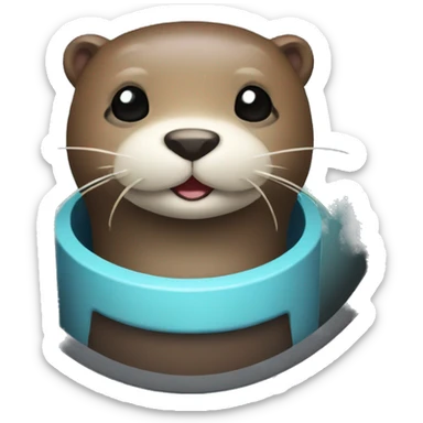 otter in a cylinder sticker