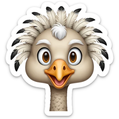 Je voudrais un emoji d'une autruche merci sticker