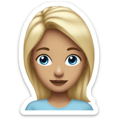 blue eyed mom blonde daughter sticker