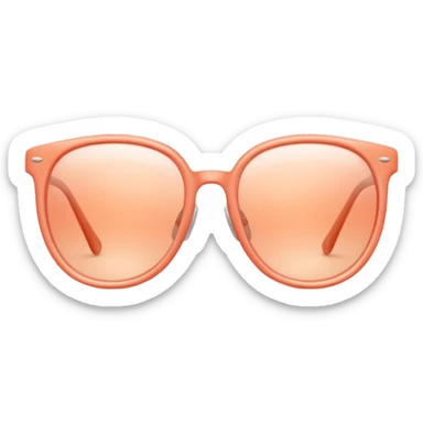 Peach-coral Glasses with subtle shine and curved frame edges. sticker