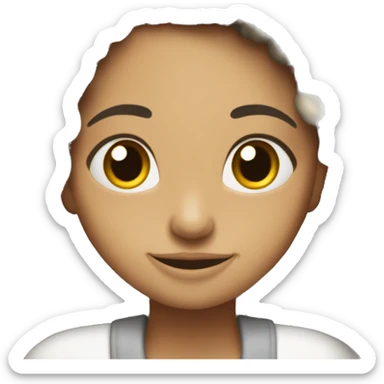 Chica blanca con pelo negro enamorada ,sonriendo,con sueño  etc sticker