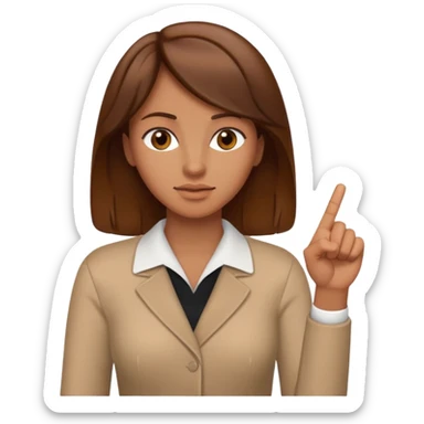 Female shaking index finger saying no sticker