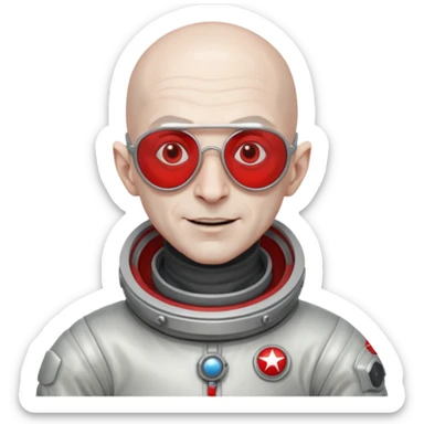 Captain Nosferatu – pale vampire in silver spacesuit, red-tinted aviator glasses, floating with a smug grin sticker